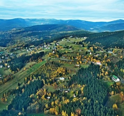 Czech,Republic-autumn,View,Of,Benecko,From,Airplane